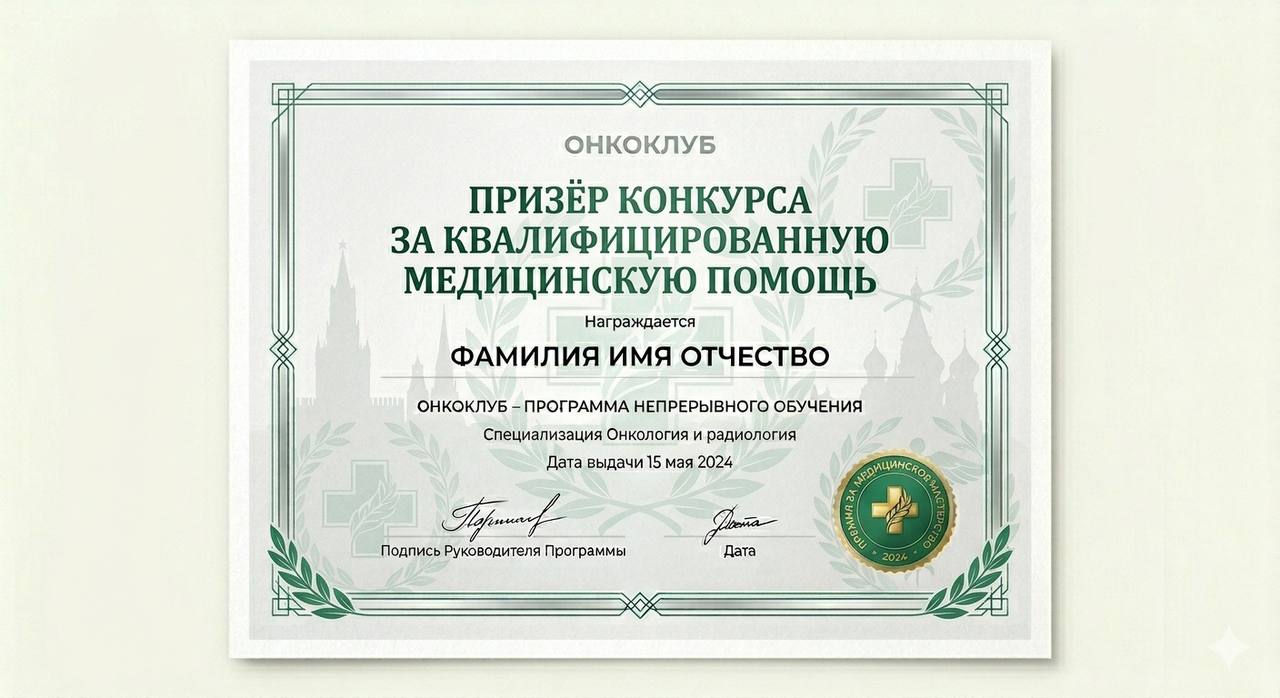 Призёр конкурса за квалифицированную медицинскую помощь